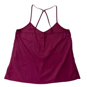 Hollister Tank Top‎ Womens Large Burgundy V-Neck Cami Y2K Spaghetti Straps Boho